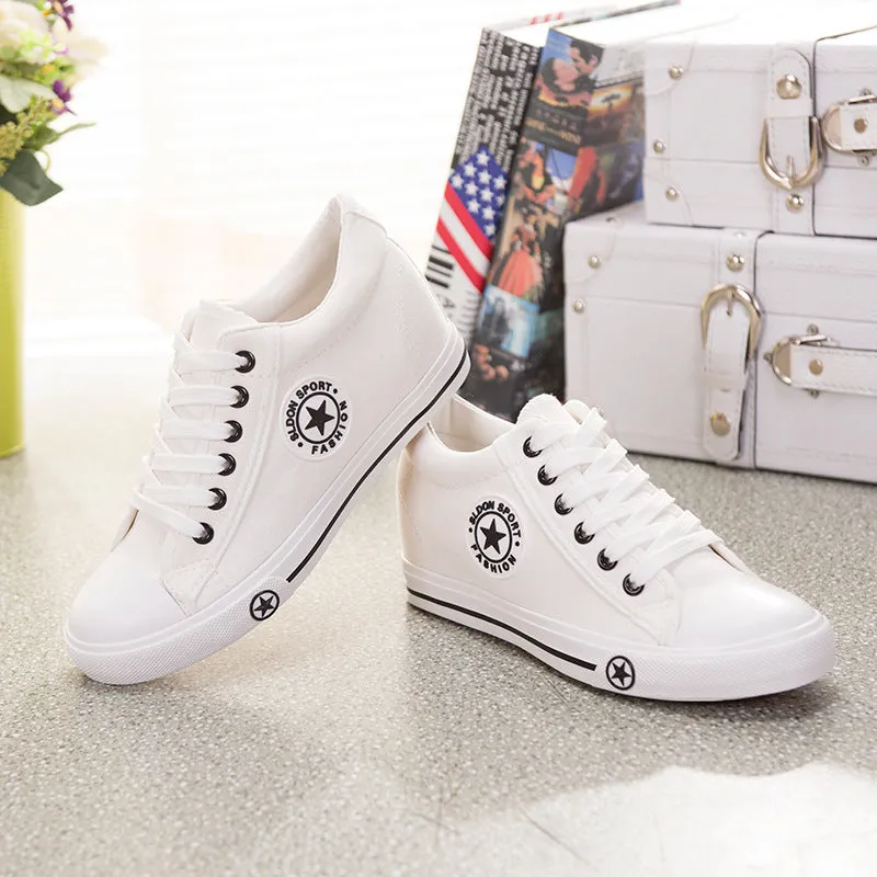 2018 High top Sneakers women White walking shoes
