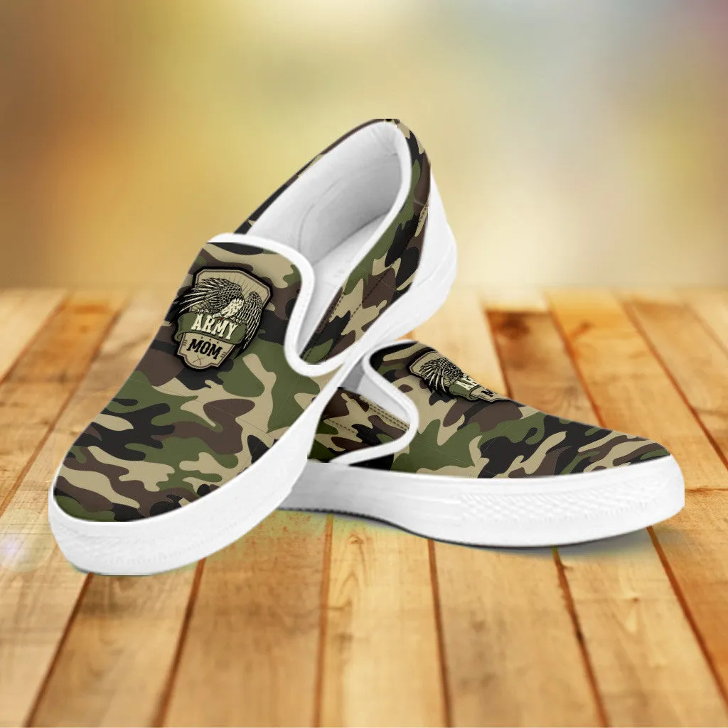 Army Mom Camouflage Slip Ons