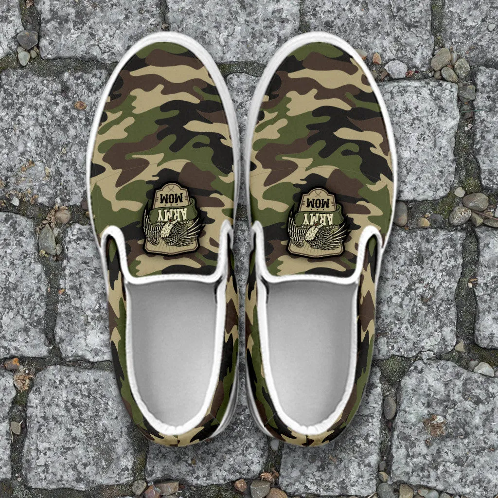 Army Mom Camouflage Slip Ons