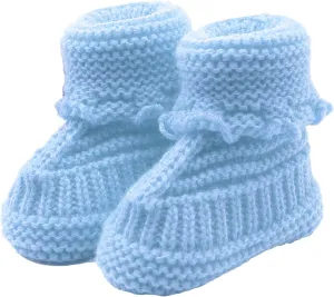 Baby Boys Girls Booties Newborn Infant Hand Knitting Crochet Boy and Girl Cozy Shoes Non Slip Crib Booties Winter