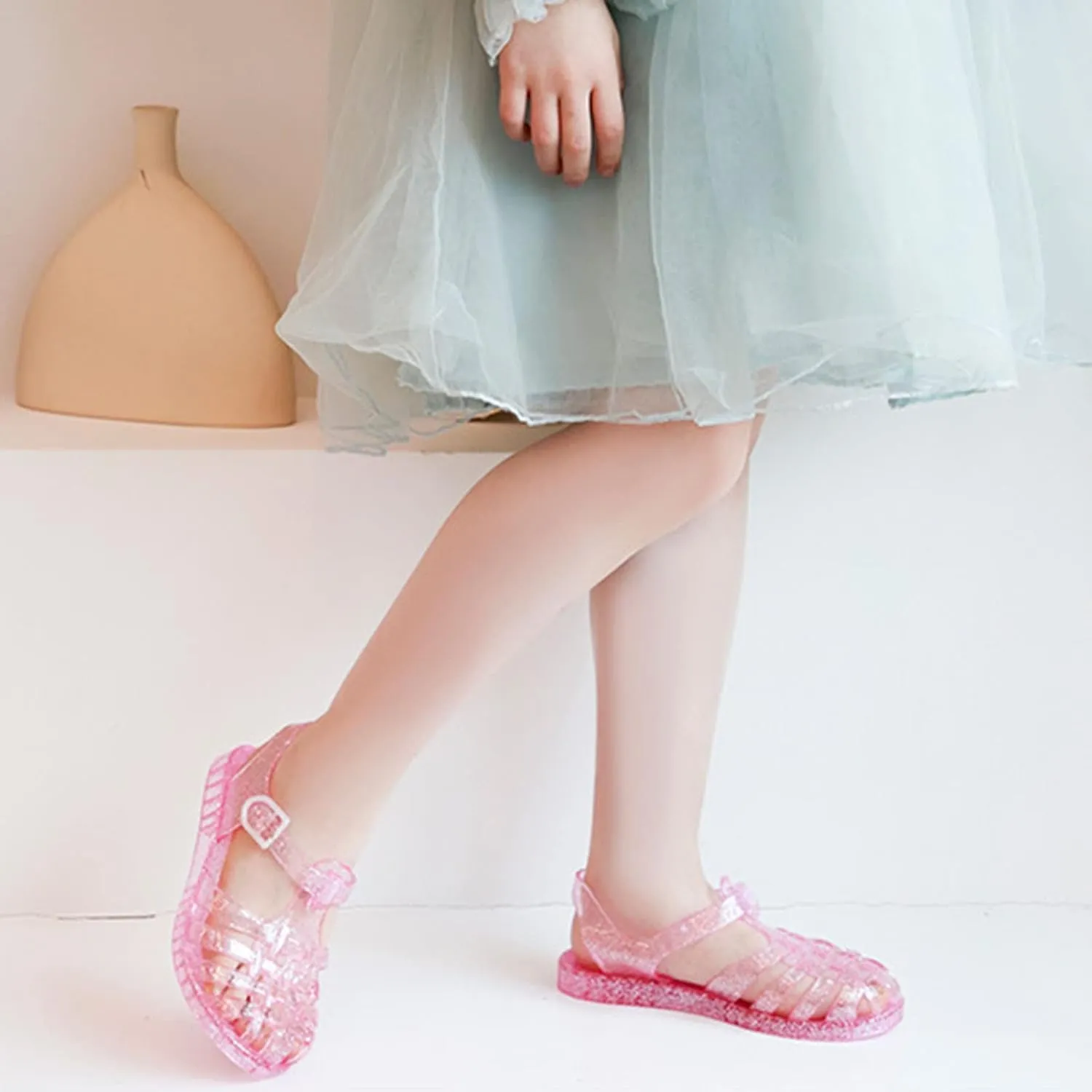 Baby Toddler Slip On Shoes Kids Boys Girls Cute Sandals Fruit Jelly Hollow Out Non-Slip Soft Sole Beach Sandal Shoe