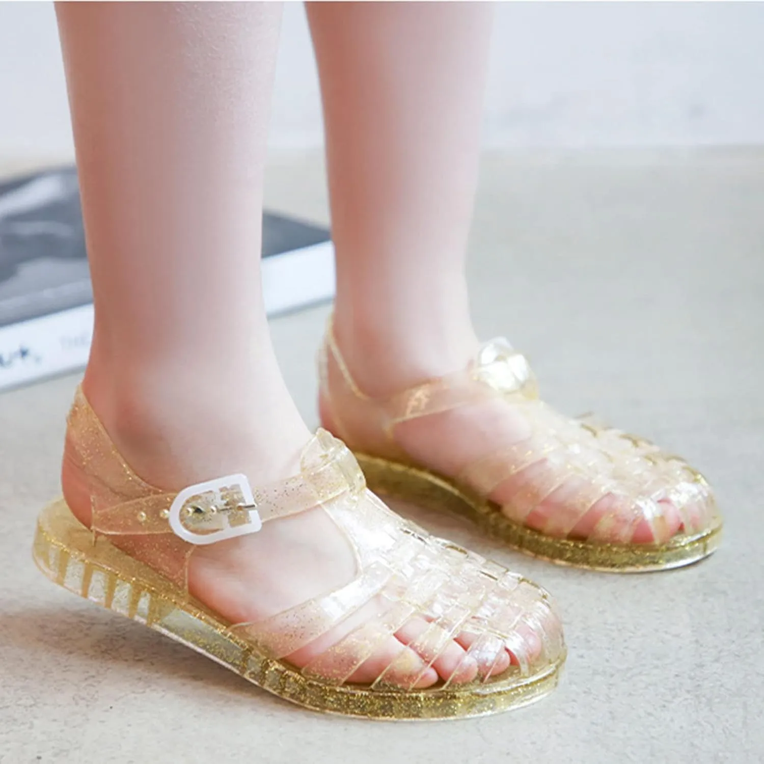 Baby Toddler Slip On Shoes Kids Boys Girls Cute Sandals Fruit Jelly Hollow Out Non-Slip Soft Sole Beach Sandal Shoe