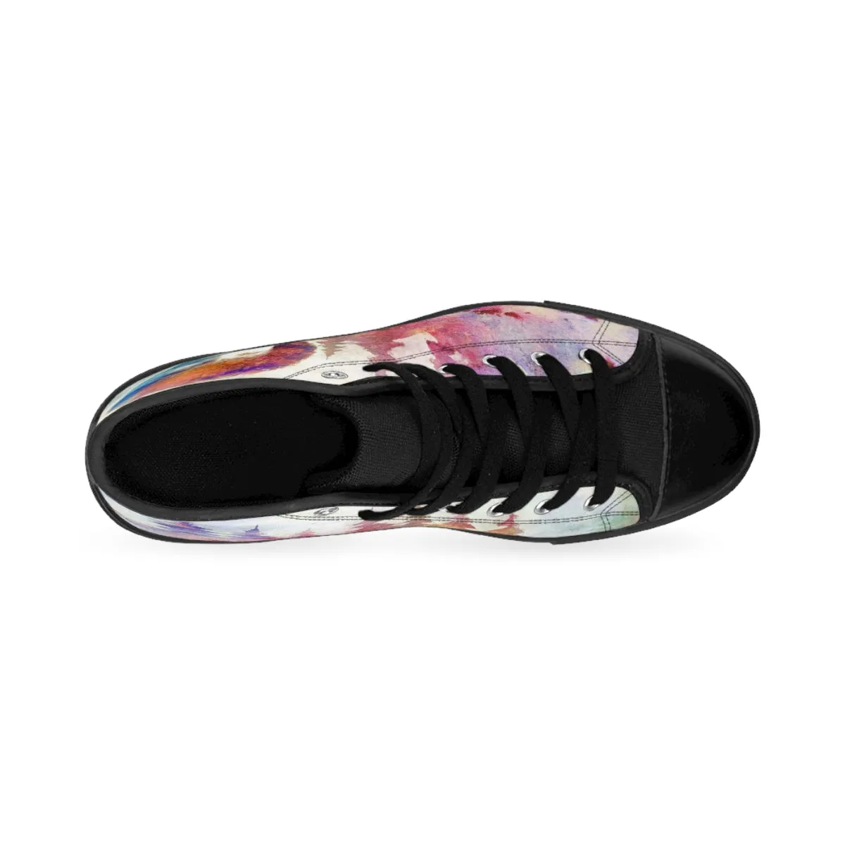 Bob Ross Tribute Shoes | High-top canvas Sneakers (Men's Sizes)