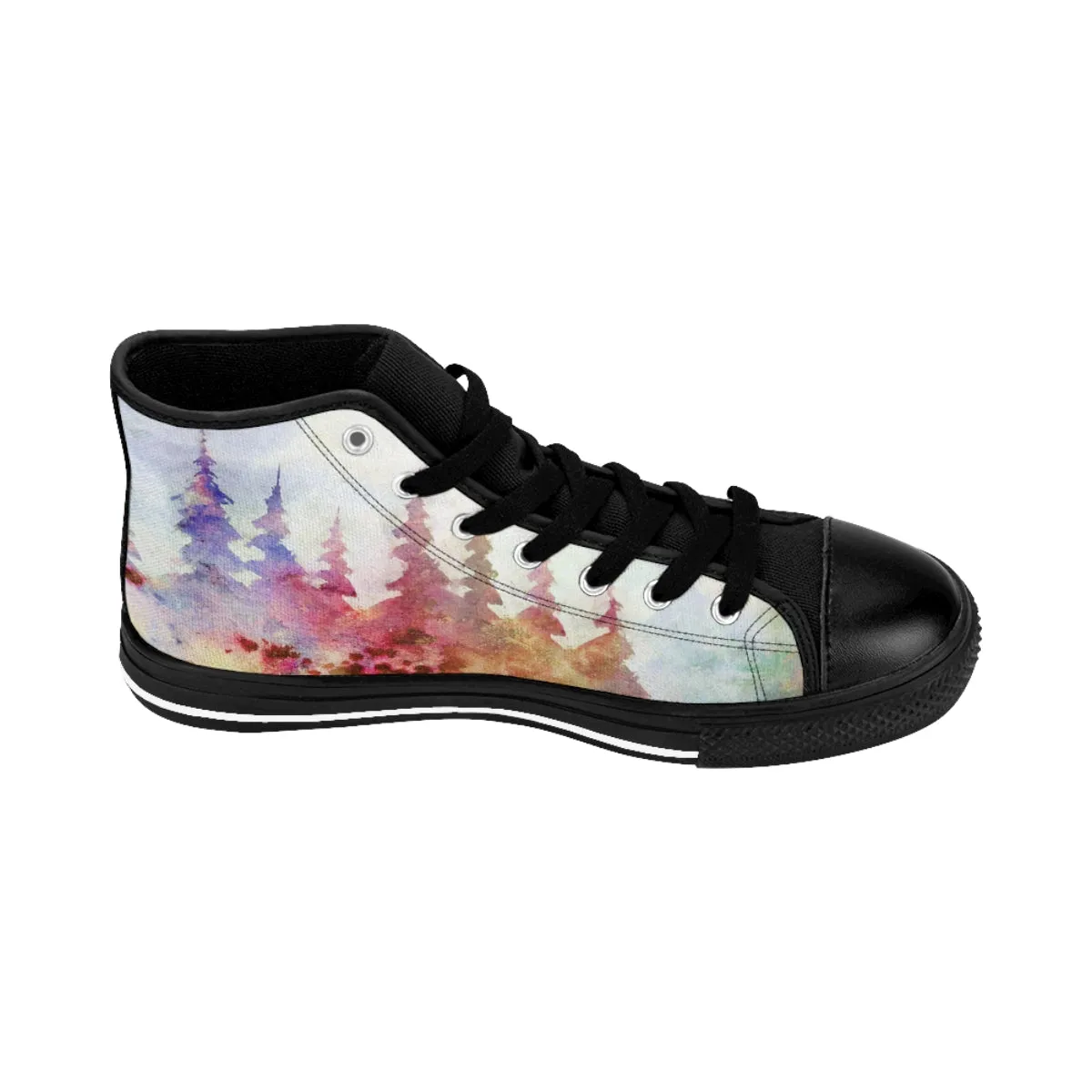 Bob Ross Tribute Shoes | High-top canvas Sneakers (Men's Sizes)
