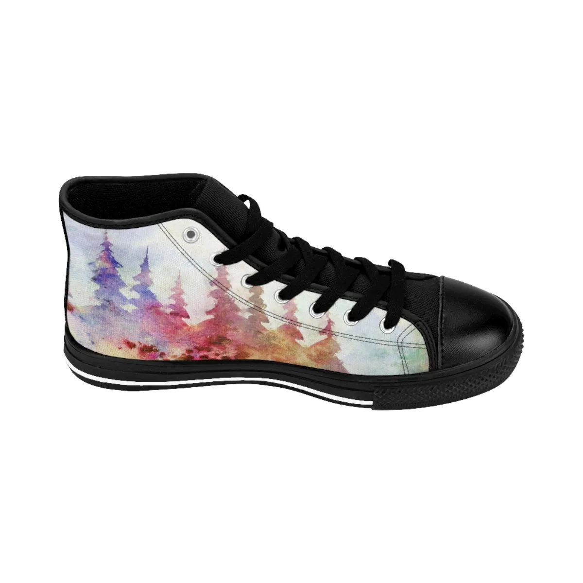 Bob Ross Tribute Shoes | High-top canvas Sneakers (Women's Sizes)