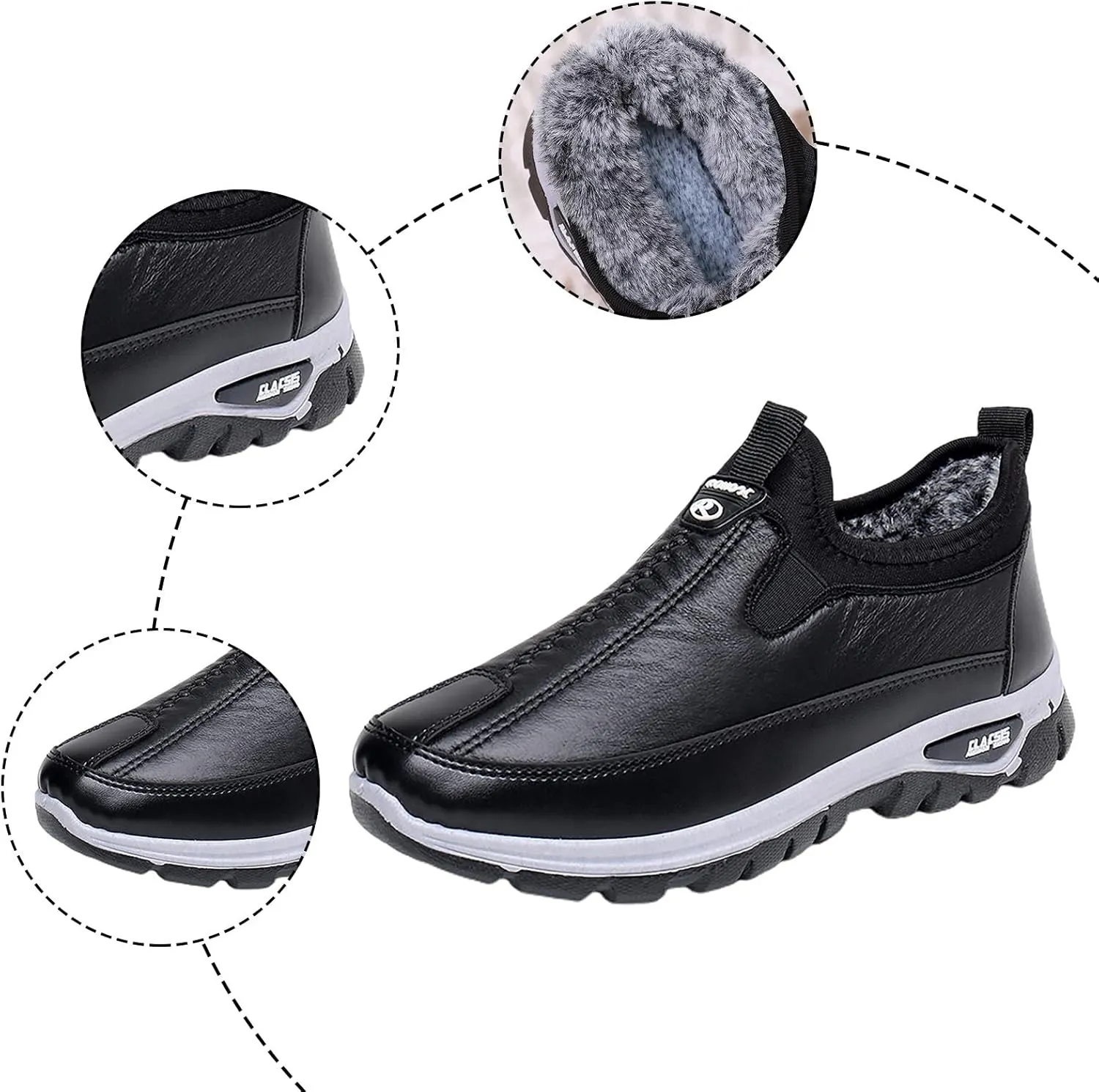 Boots for Women Fur Lined Warm Waterproof Plush Women Boots Anti Slip Platform Casual Trendy Snow Shoes