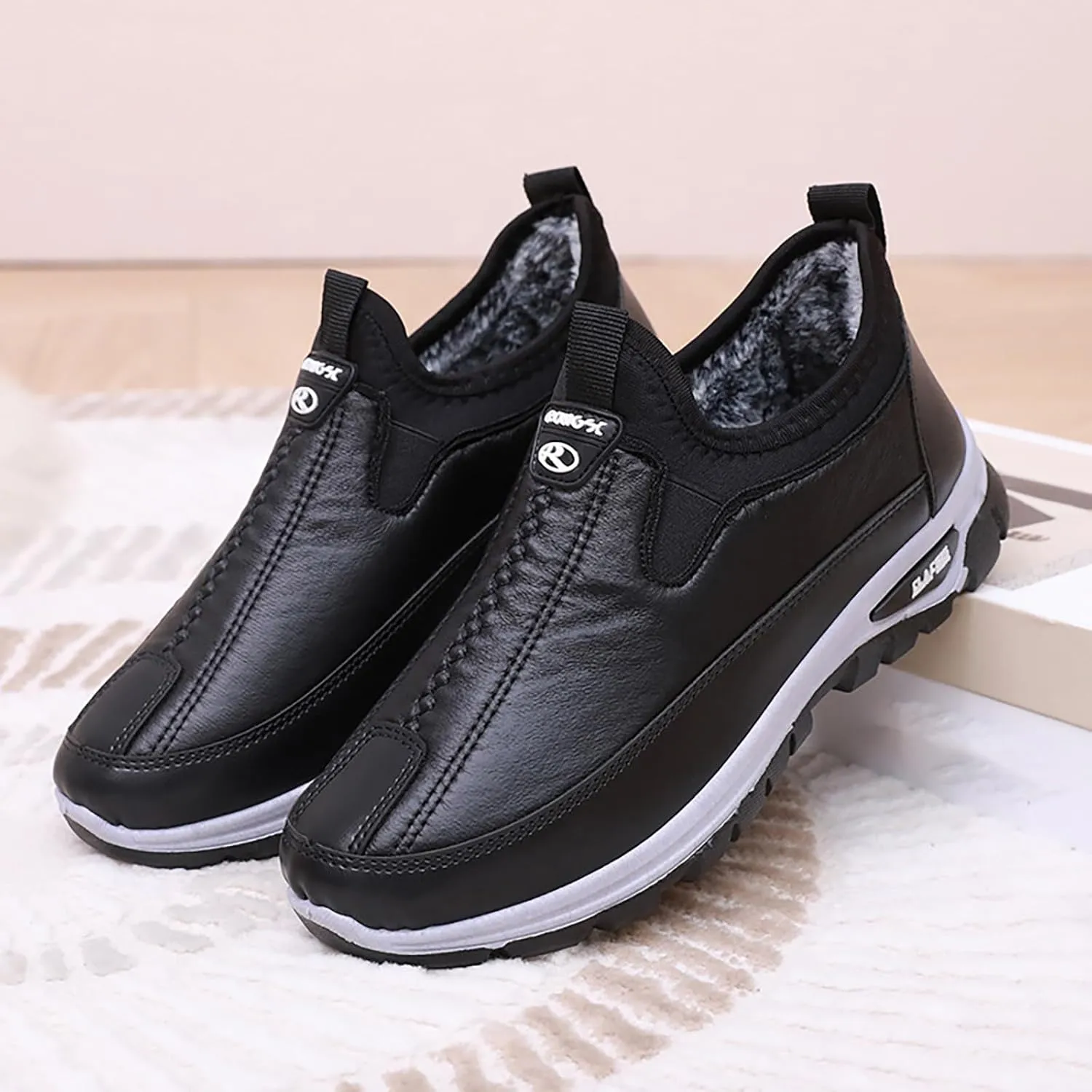 Boots for Women Fur Lined Warm Waterproof Plush Women Boots Anti Slip Platform Casual Trendy Snow Shoes