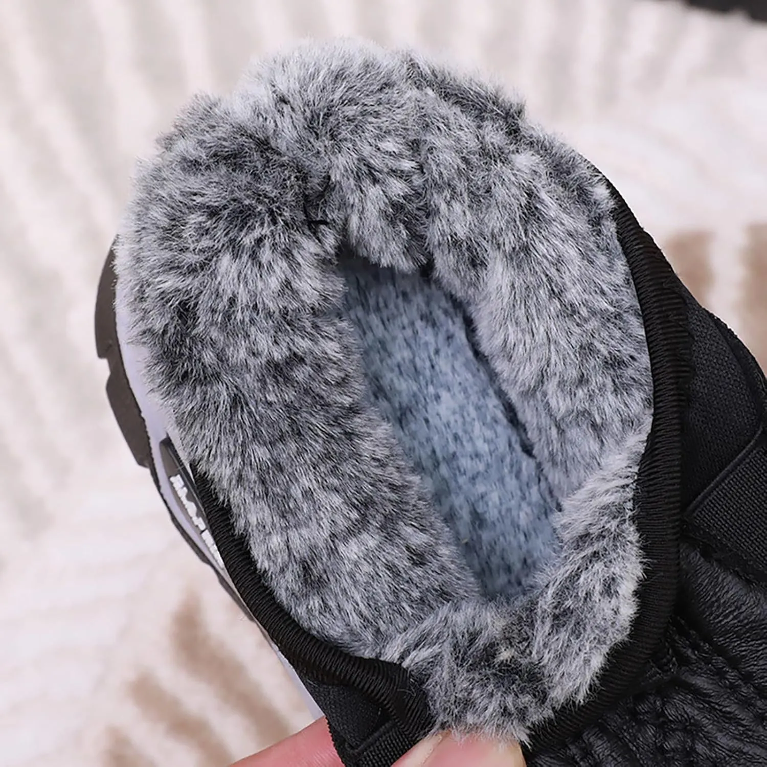 Boots for Women Fur Lined Warm Waterproof Plush Women Boots Anti Slip Platform Casual Trendy Snow Shoes