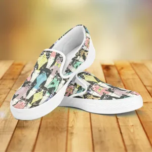 Cat Glasses Slip Ons