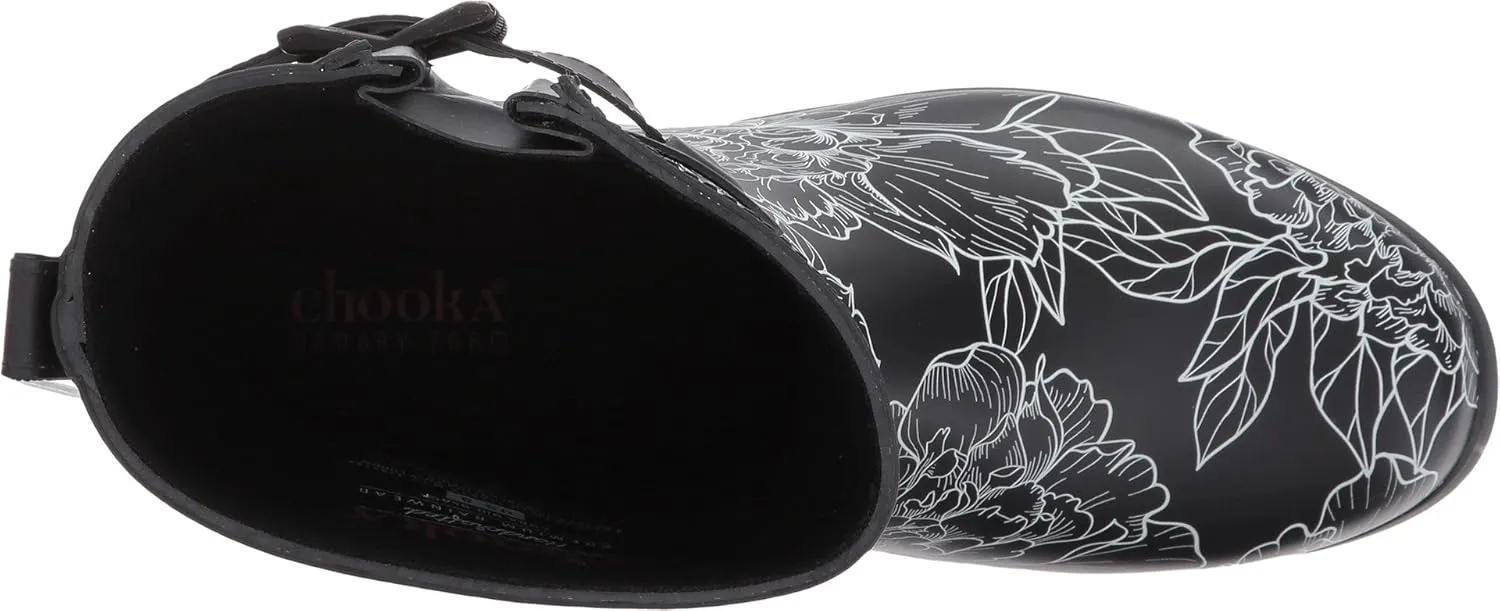 Chooka Women's Rain Boot's Mid-Height Printed Memory Foam