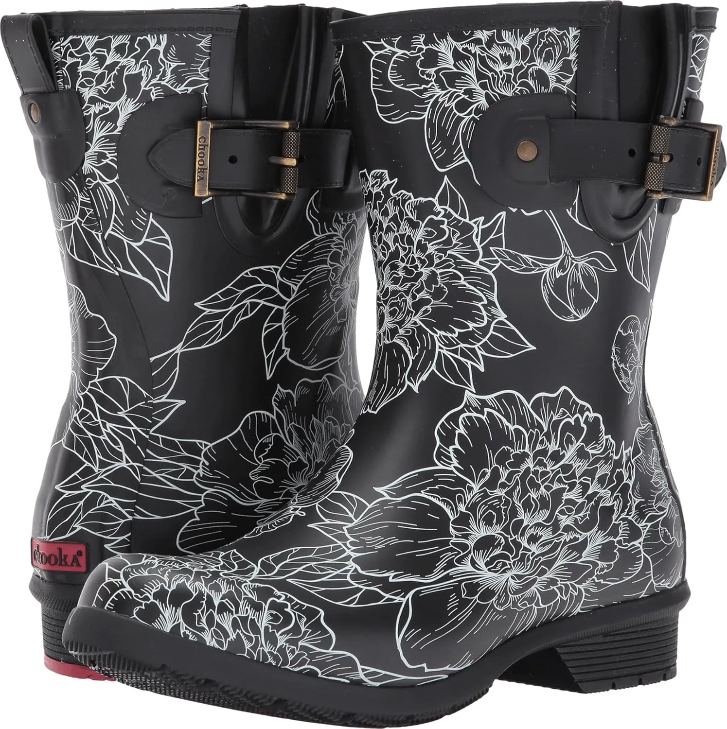 Chooka Women's Rain Boot's Mid-Height Printed Memory Foam