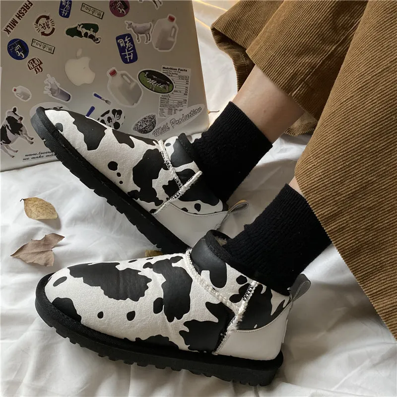 Cow Graffiti Snow Boots  KF83048
