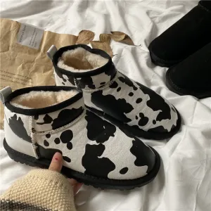 Cow Graffiti Snow Boots  KF83048