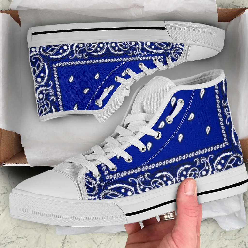Crip Blue Bandana C Walk High Top Sneakers