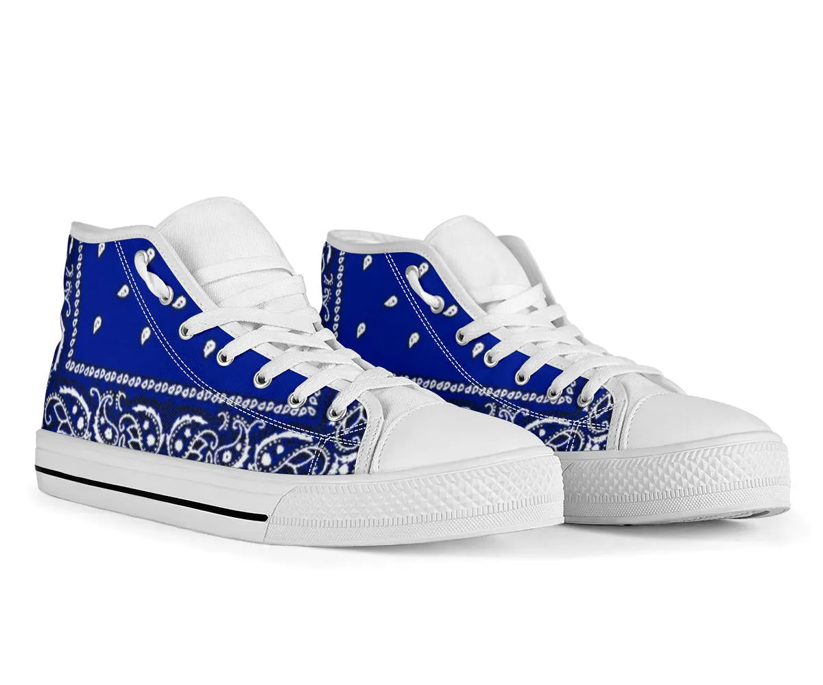 Crip Blue Bandana C Walk High Top Sneakers