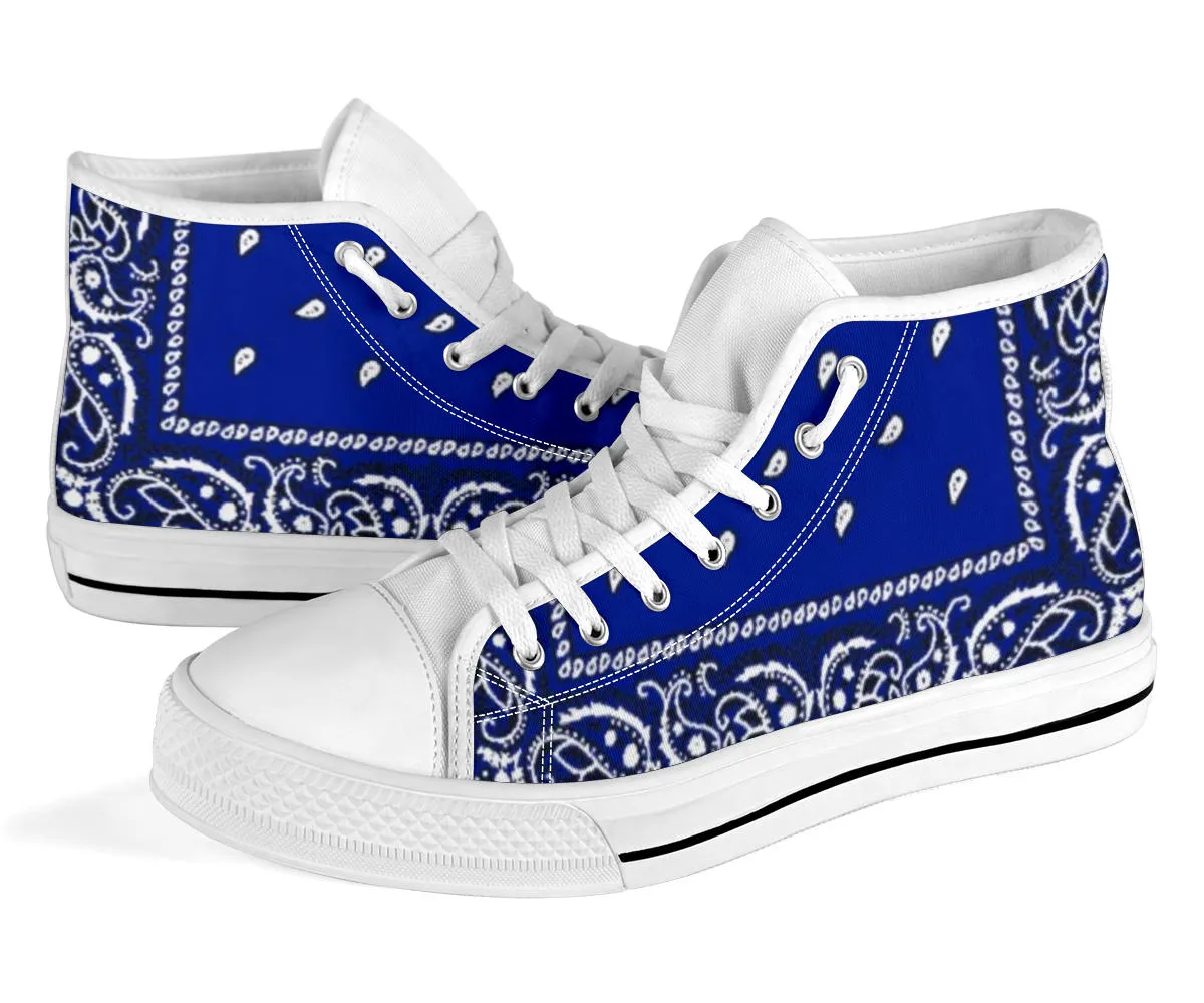 Crip Blue Bandana C Walk High Top Sneakers