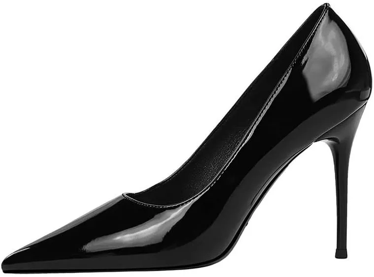 Dear Time Women's Sexy High Stiletto Heeled Pumps Pointed Toe Patent High Heels 4 Inch Dress OL Office Heels