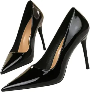 Dear Time Women's Sexy High Stiletto Heeled Pumps Pointed Toe Patent High Heels 4 Inch Dress OL Office Heels