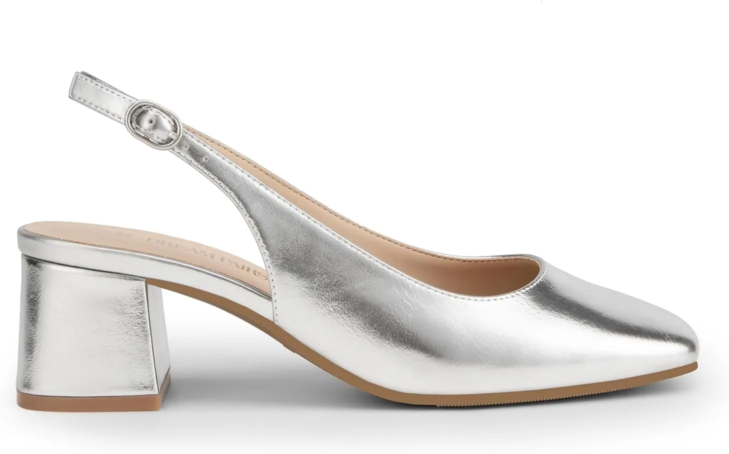 DREAM PAIRS Women's Low Chunky Heels Slingback Square Toe Block Dress Shoes Closed Toe Comfortable Wedding Work Pumps