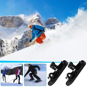 essential Outdoor Skiing Mini Sled Snowboard Compatible Ski Boots, Slippery Ski Shoes Winter Sports Equipment Holiday Clearance