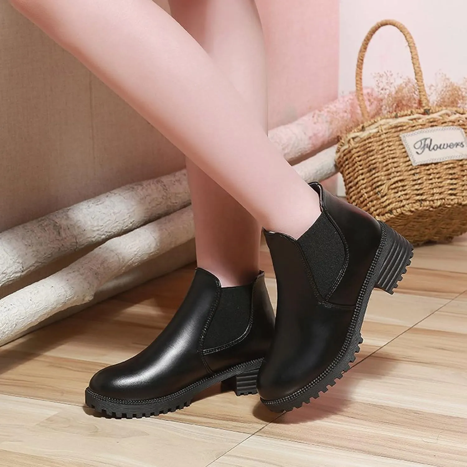 Fall Boots Women Ankle Womens Wide Booties Black Cowgirl Boots Round Toe Hiking Boot Laces Men Cozy Warm Lightweight Cut Out Chunky Stacked Heel Slip on