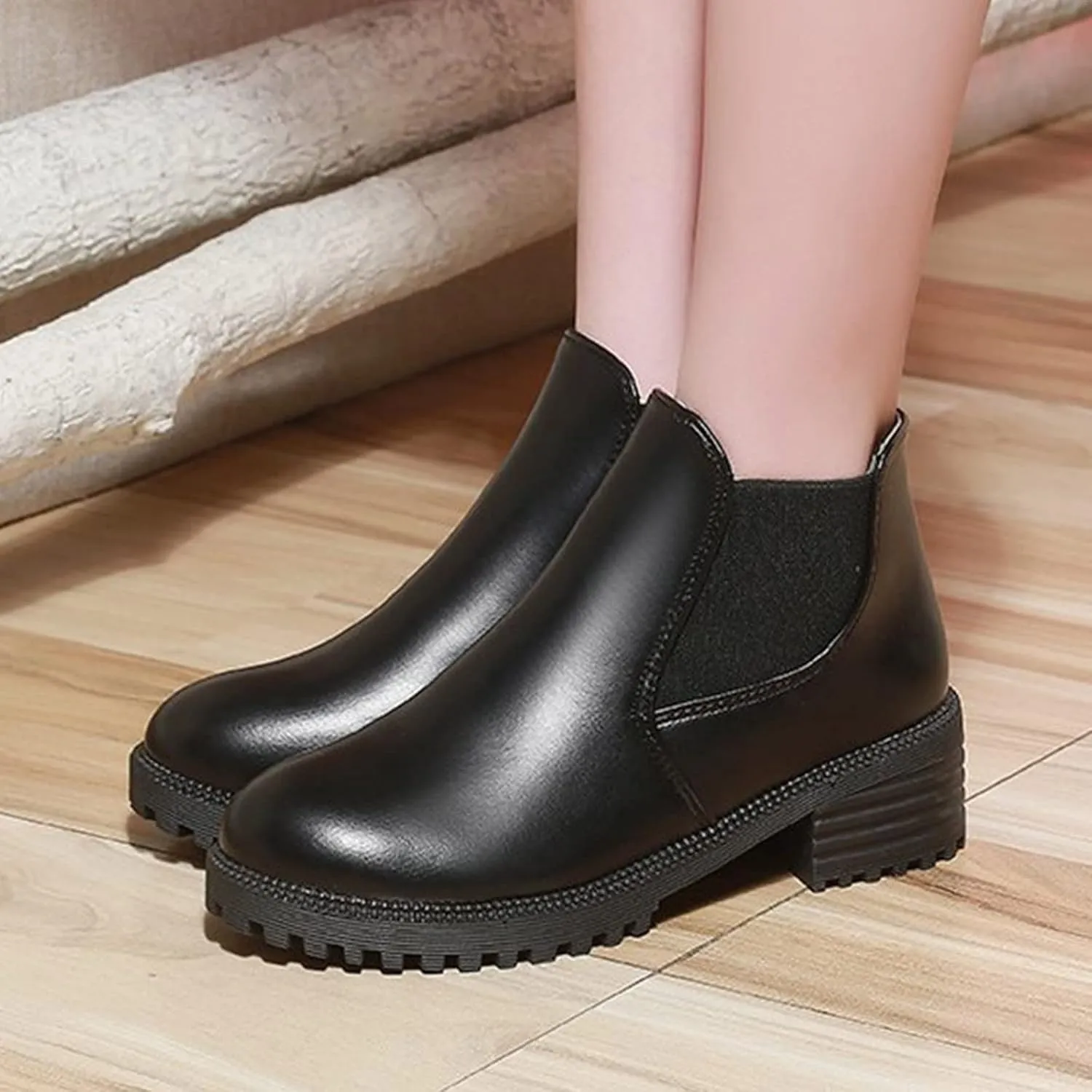 Fall Boots Women Ankle Womens Wide Booties Black Cowgirl Boots Round Toe Hiking Boot Laces Men Cozy Warm Lightweight Cut Out Chunky Stacked Heel Slip on