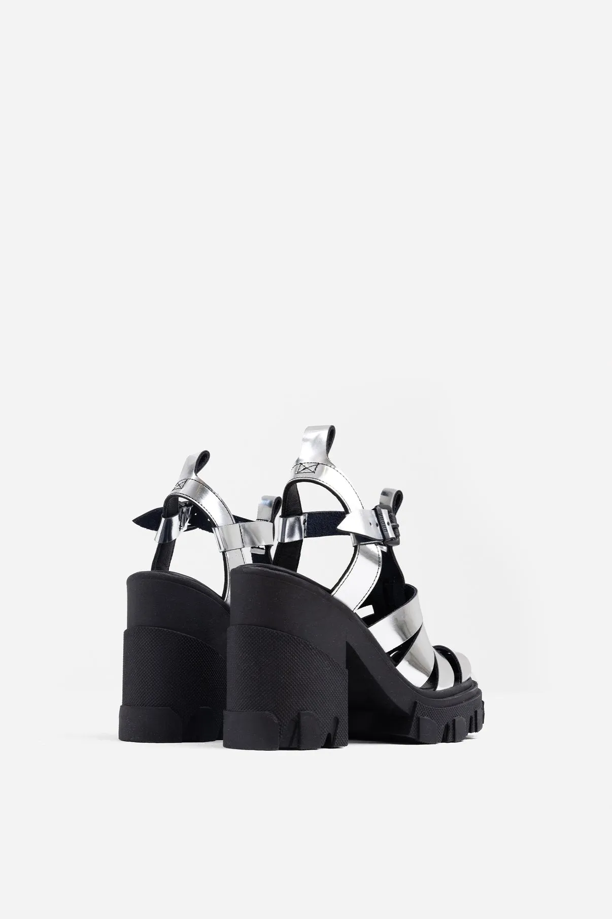 Furrow Silver Chunky Sandals