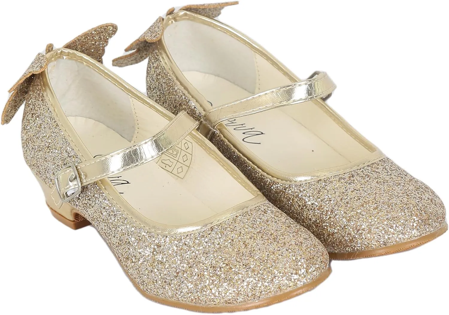 Girls' Elegant Strappy High Heel Sparkly Dress Shoes with Secure Ankle Strap - Perfect for Special Occasions