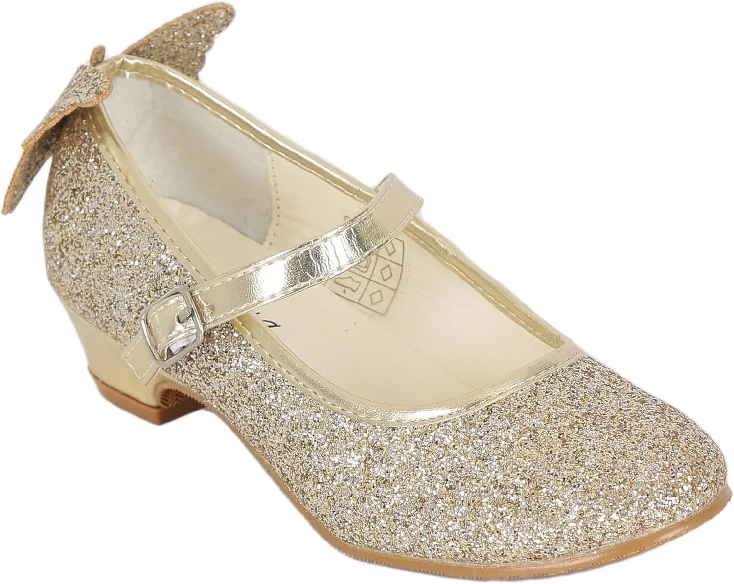 Girls' Elegant Strappy High Heel Sparkly Dress Shoes with Secure Ankle Strap - Perfect for Special Occasions