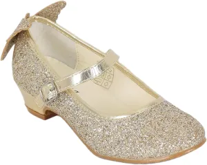 Girls' Elegant Strappy High Heel Sparkly Dress Shoes with Secure Ankle Strap - Perfect for Special Occasions