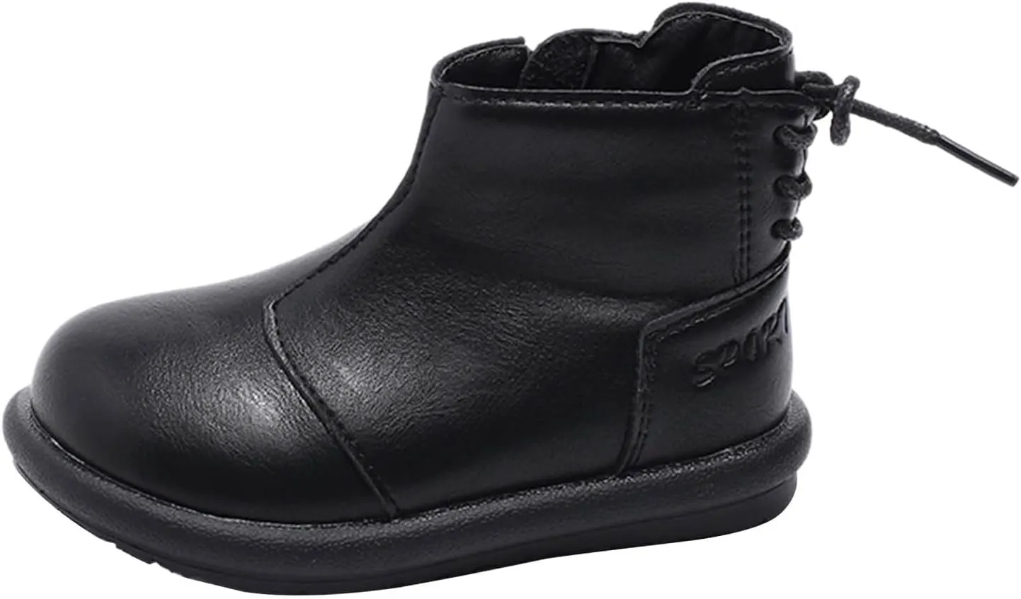 Girls Toddler High Top First Walking Shoes Lightweight Non-Slip Soft Soles Leather First Step Girls Boots Size Toddler 8
