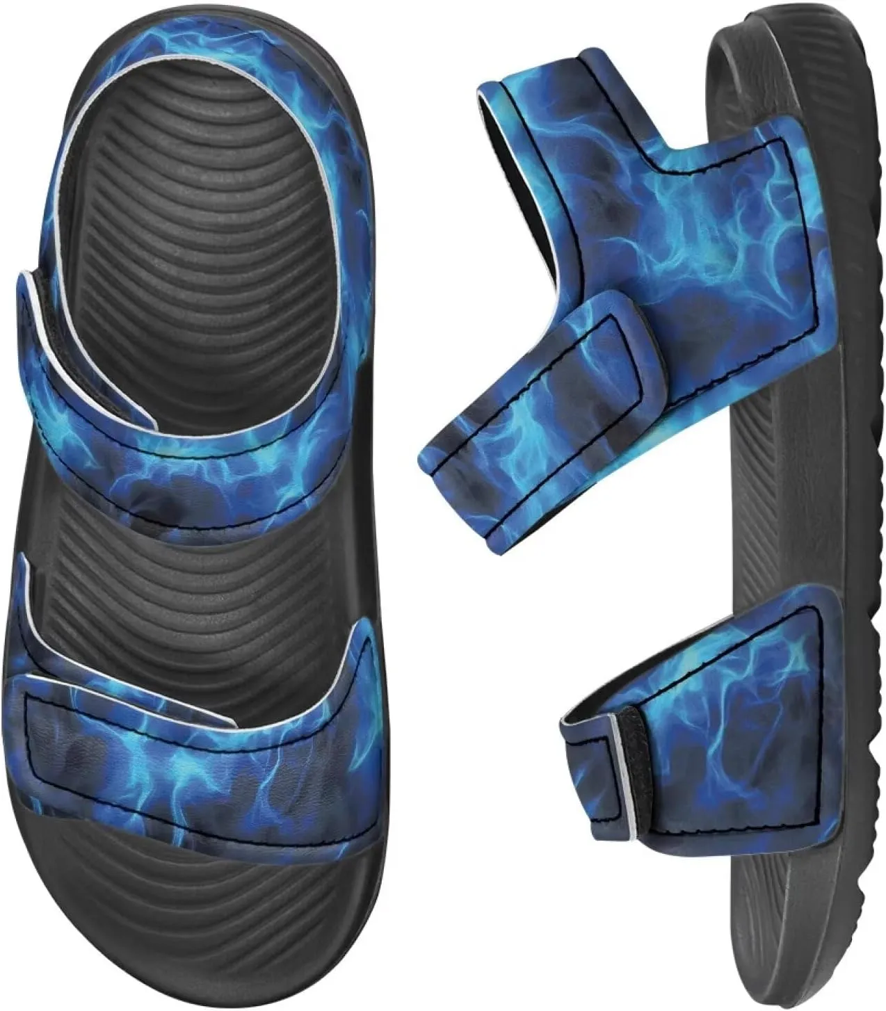Kids' Easy-On Sandals for Boys - Hook and Loop, Open Toe, Non-slip, for, School, Parties, Weekend Wear