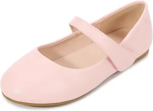 Kids Girls Mary Jane Ballerina Flat Dress Shoes Toddler Easy Buckle School T Strap Sandals Flat Beach Water Shoes
