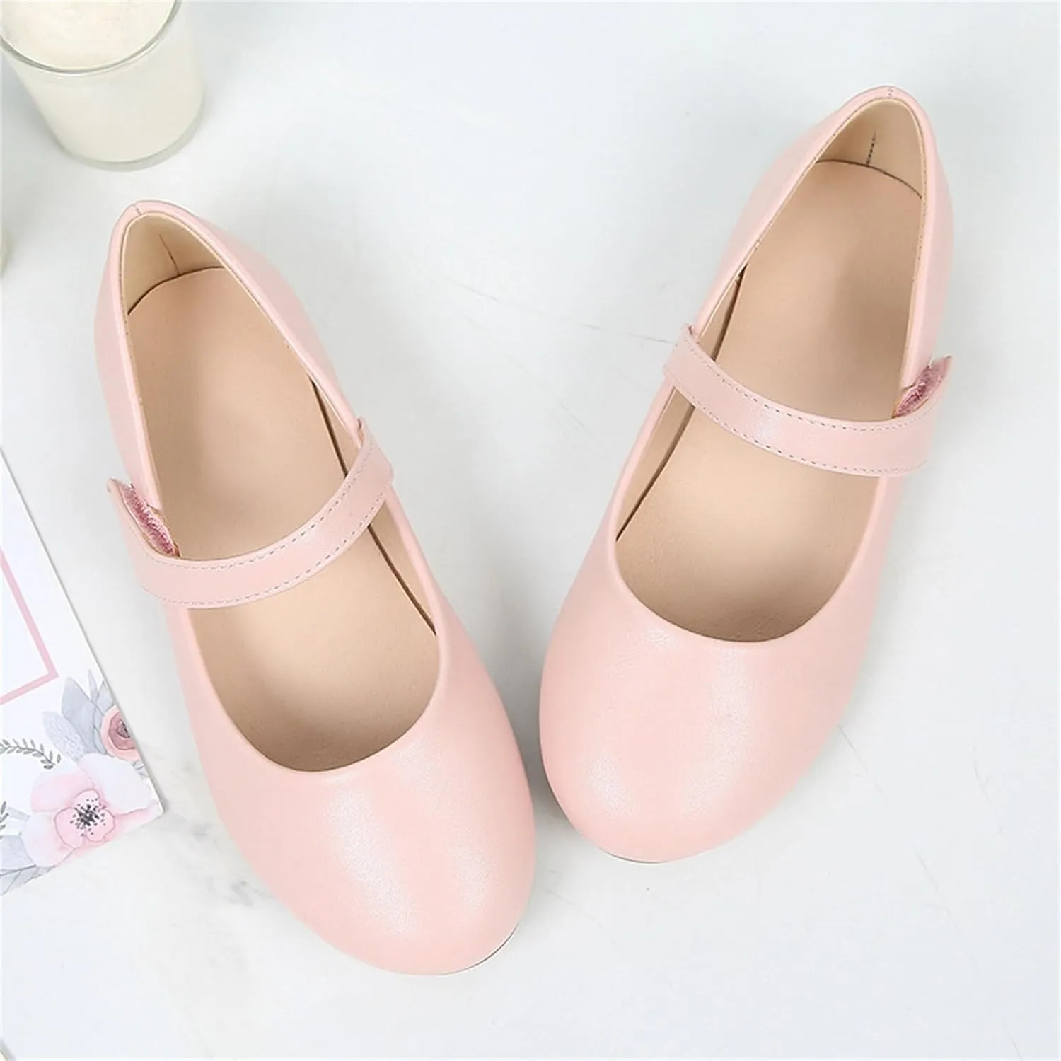 Kids Girls Mary Jane Ballerina Flat Dress Shoes Toddler Easy Buckle School T Strap Sandals Flat Beach Water Shoes