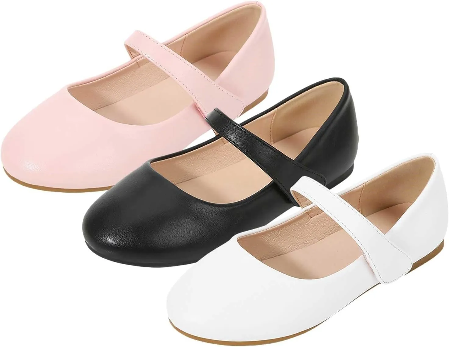 Kids Girls Mary Jane Ballerina Flat Dress Shoes Toddler Easy Buckle School T Strap Sandals Flat Beach Water Shoes