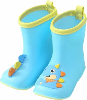 Kids Toddler Rain Boots for Girls Boys Dinosaur Cartoon Waterproof Rain Shoes Patterns Boot with Easy Baby Girl Boots