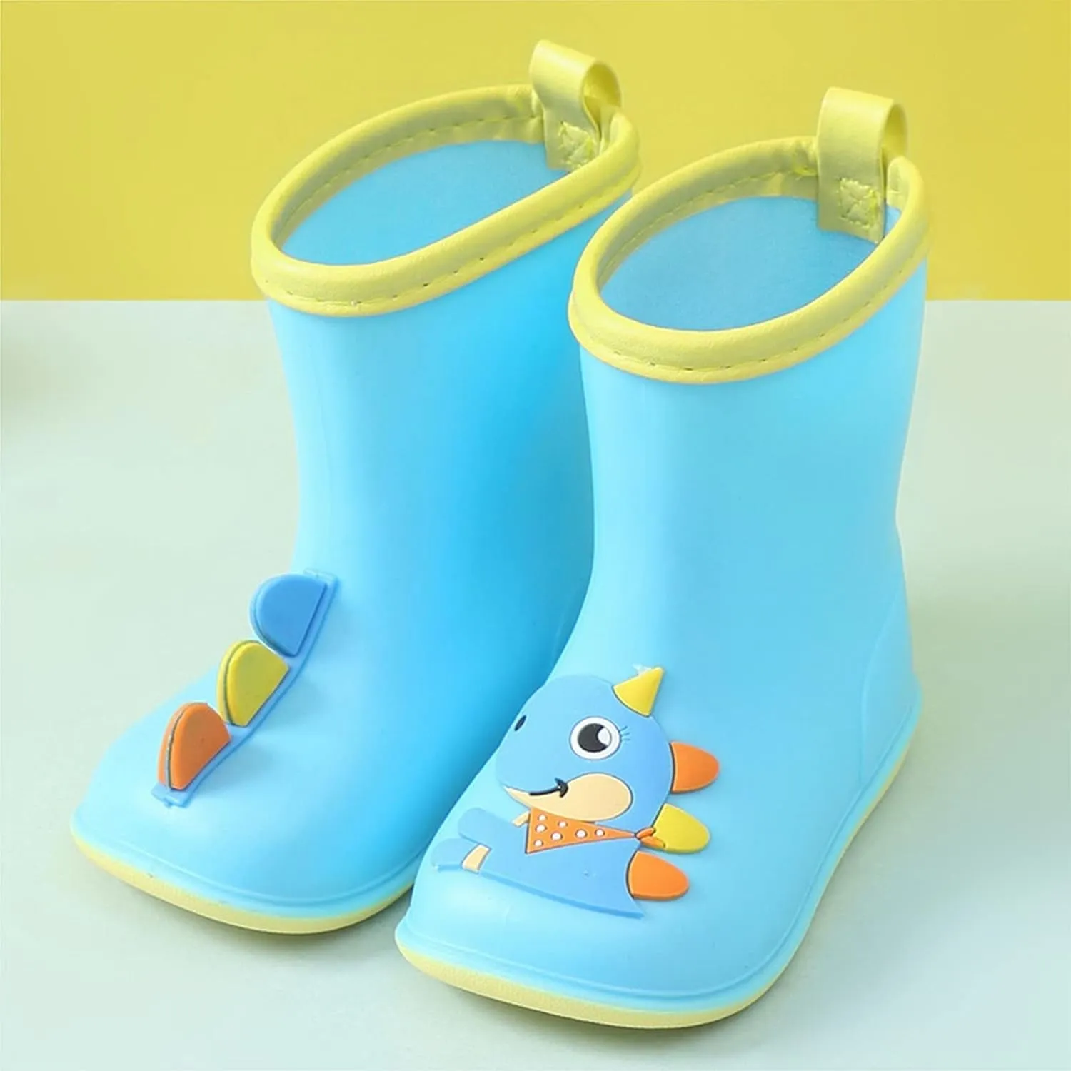 Kids Toddler Rain Boots for Girls Boys Dinosaur Cartoon Waterproof Rain Shoes Patterns Boot with Easy Baby Girl Boots