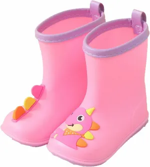Kids Toddler Rain Boots for Girls Boys Dinosaur Cartoon Waterproof Rain Shoes Patterns Boot with Easy Baby Girl Boots