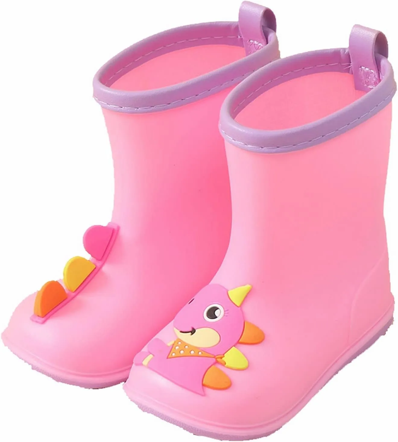Kids Toddler Rain Boots for Girls Boys Dinosaur Cartoon Waterproof Rain Shoes Patterns Boot with Easy Baby Girl Boots