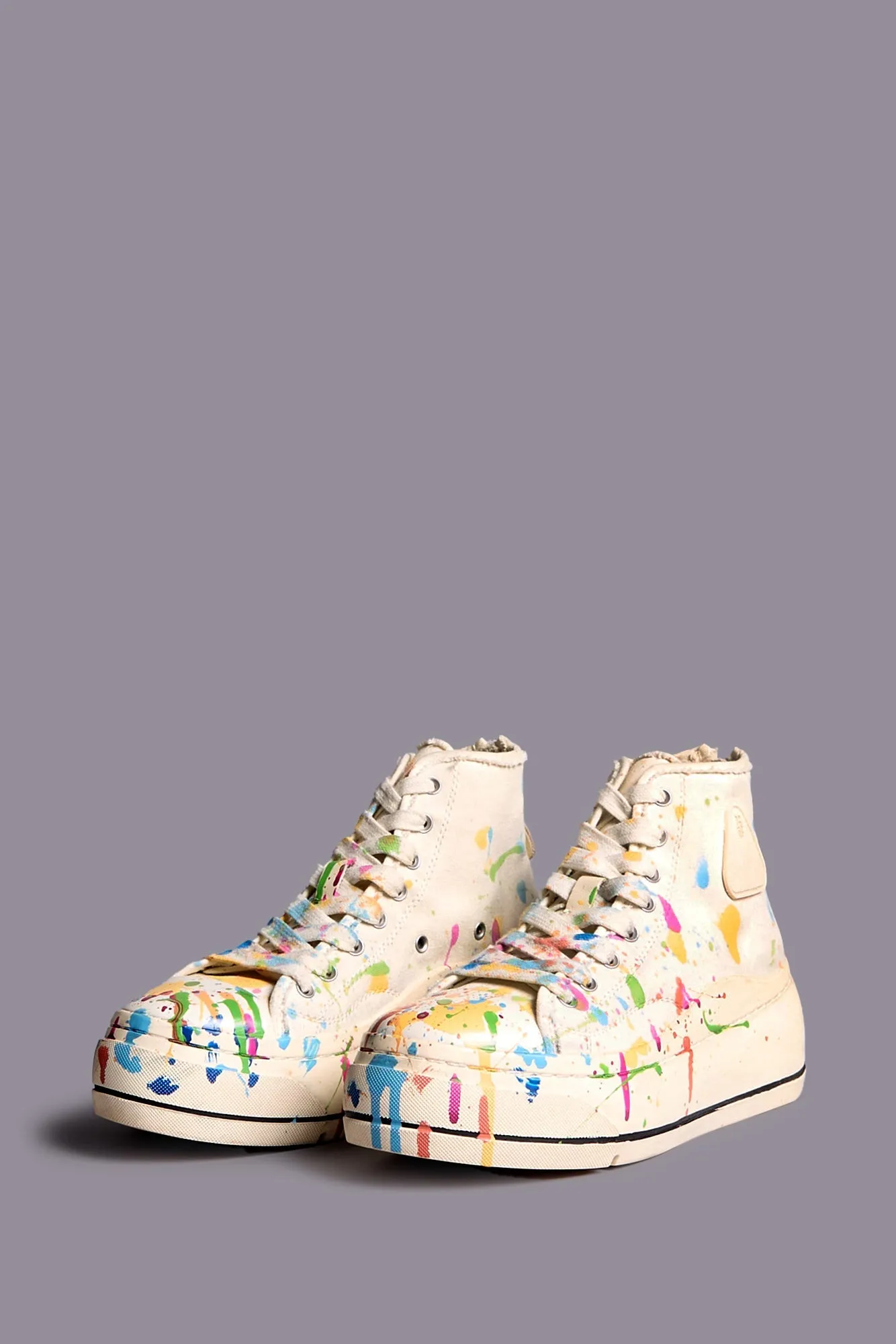 KURT HIGH TOP SNEAKER - ECRU PAINT SPLATTER