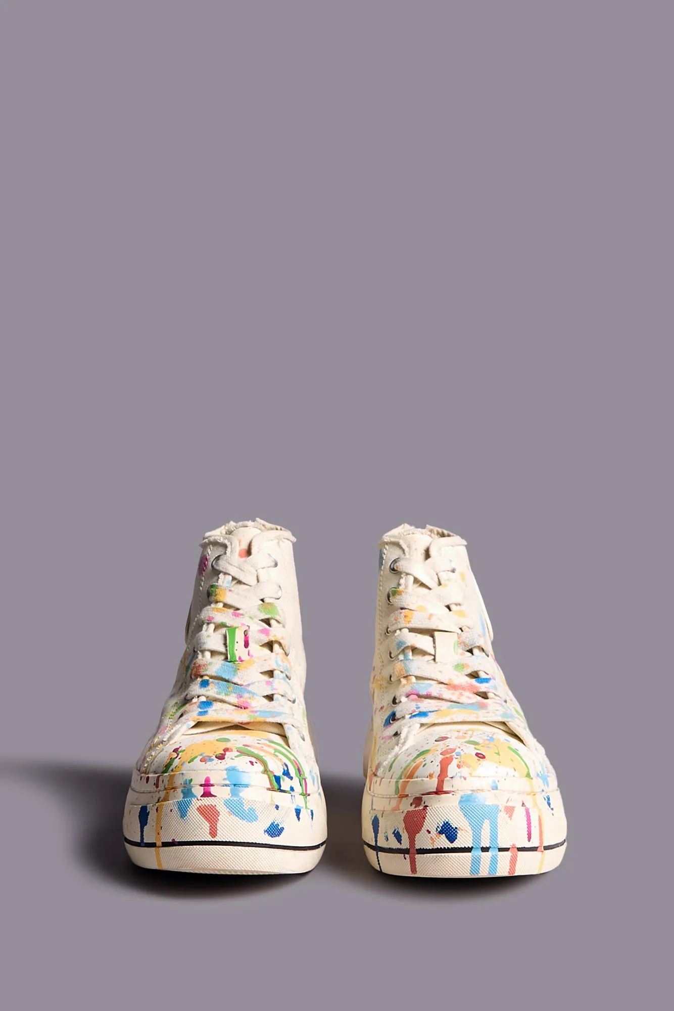 KURT HIGH TOP SNEAKER - ECRU PAINT SPLATTER