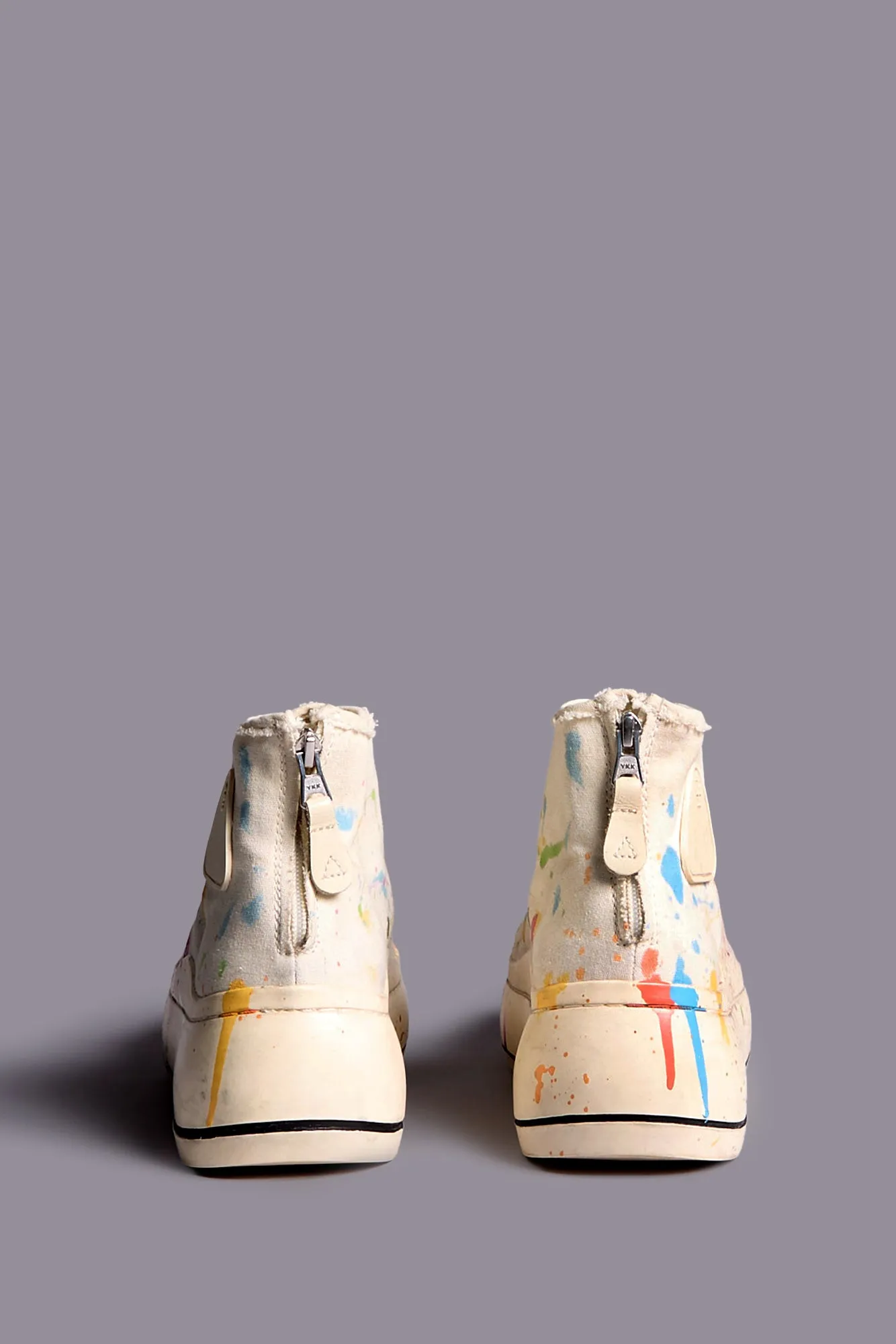 KURT HIGH TOP SNEAKER - ECRU PAINT SPLATTER