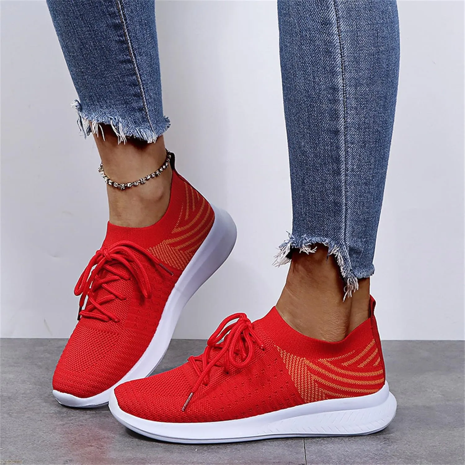 Ladmiple Running Shoes Womens Slip On Sneakers Arch Support Walking Tennis Shoes Non Slip Comfortable Workout Gym Shoes