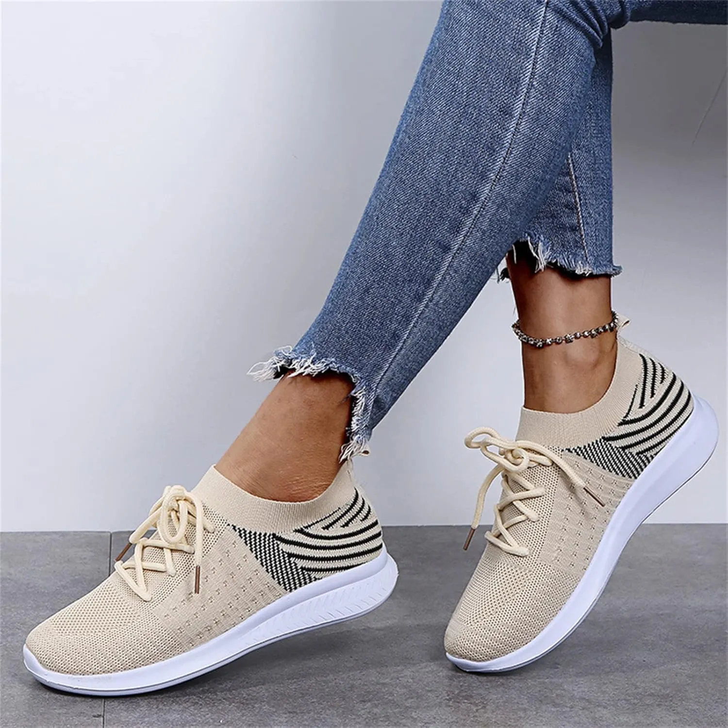 Ladmiple Running Shoes Womens Slip On Sneakers Arch Support Walking Tennis Shoes Non Slip Comfortable Workout Gym Shoes
