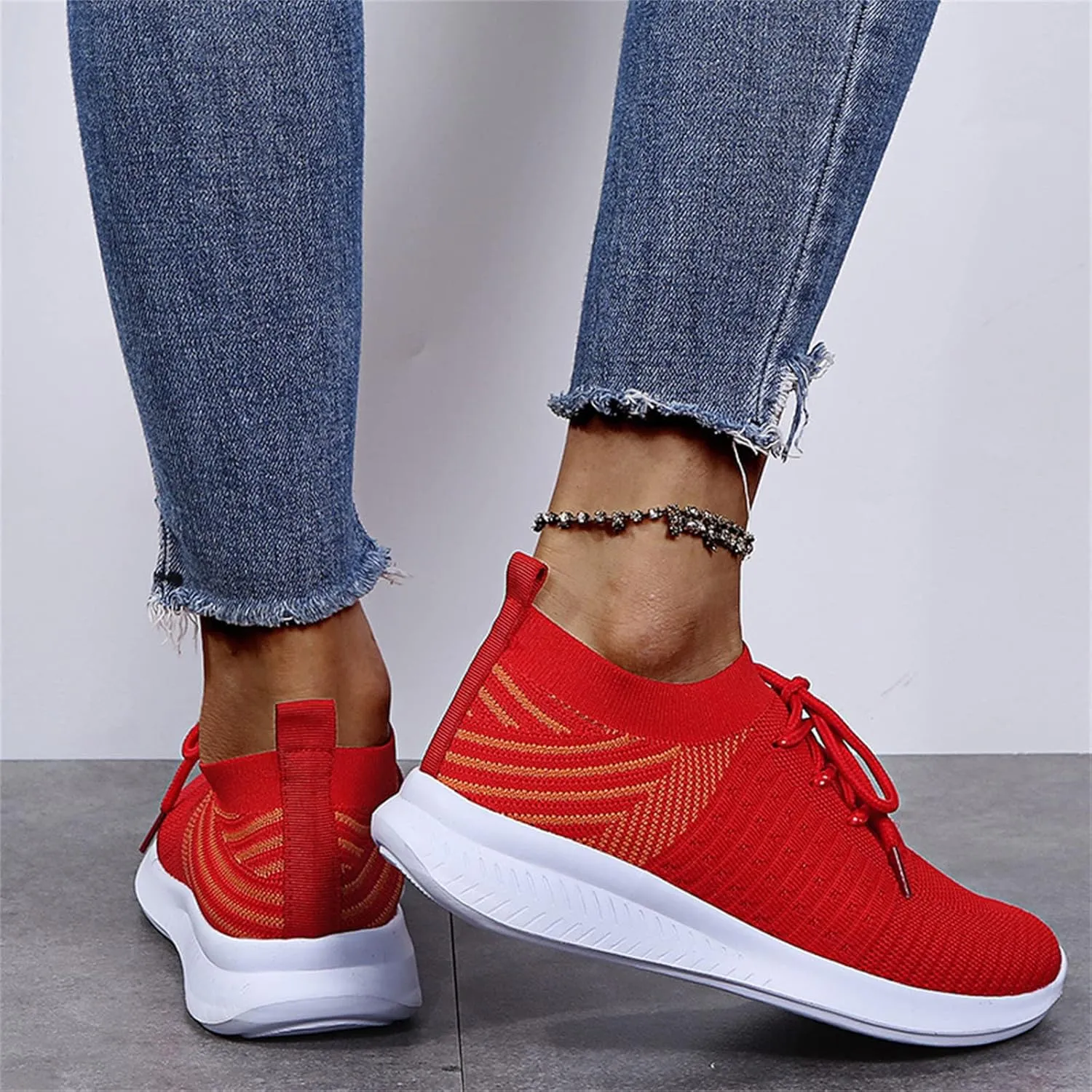 Ladmiple Running Shoes Womens Slip On Sneakers Arch Support Walking Tennis Shoes Non Slip Comfortable Workout Gym Shoes