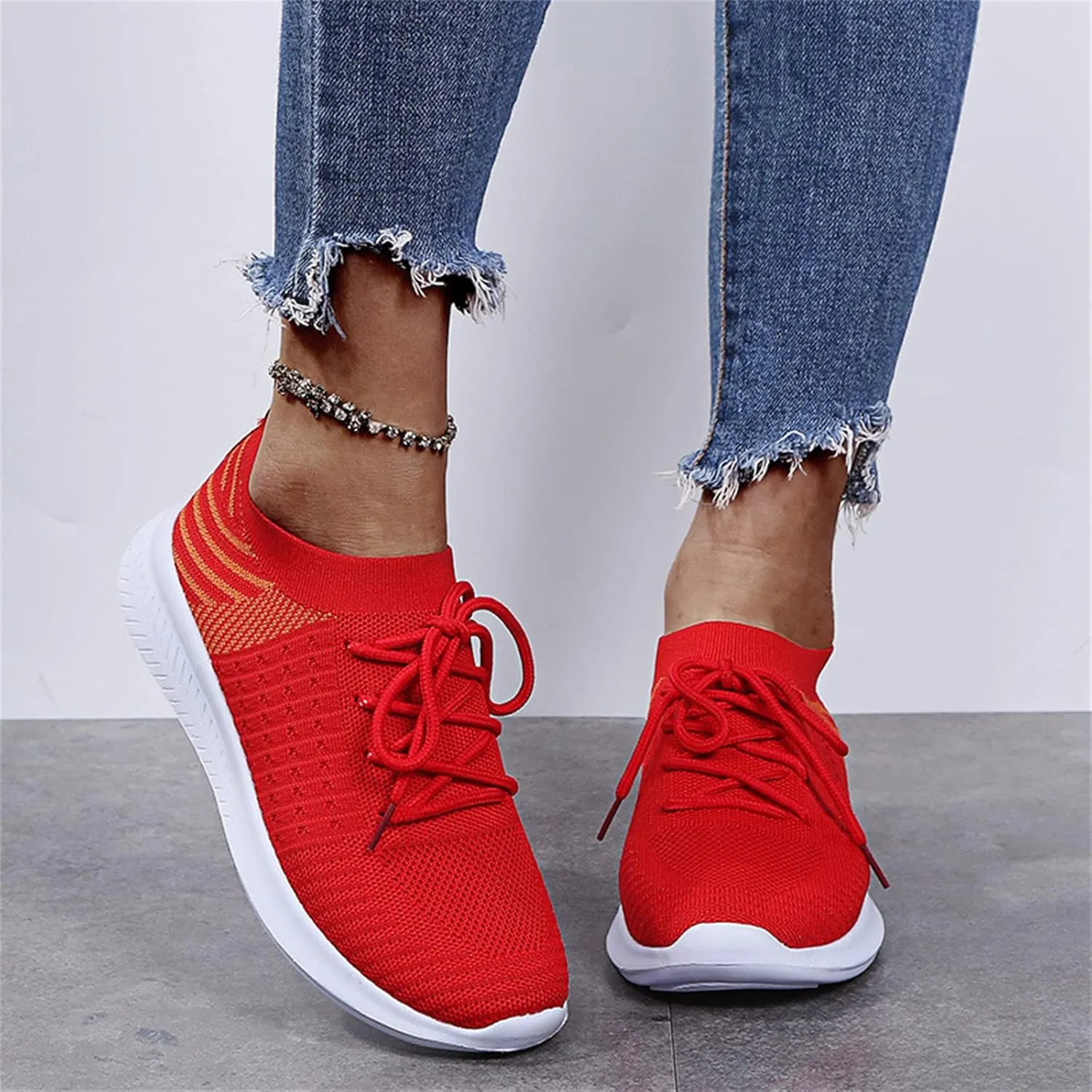Ladmiple Running Shoes Womens Slip On Sneakers Arch Support Walking Tennis Shoes Non Slip Comfortable Workout Gym Shoes