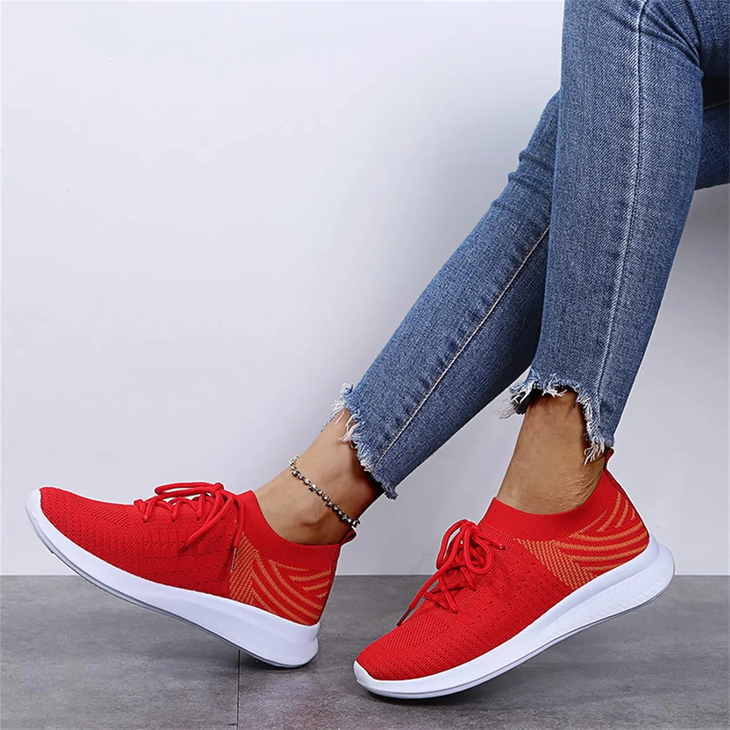 Ladmiple Running Shoes Womens Slip On Sneakers Arch Support Walking Tennis Shoes Non Slip Comfortable Workout Gym Shoes