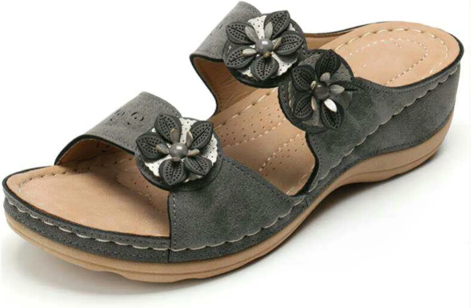 Ladmiple Summer Sandals for Women 2023 Dressy Wedge Orthopedic Flip Flops Sandals Slip On Open Toe Wedges Casual Shoes