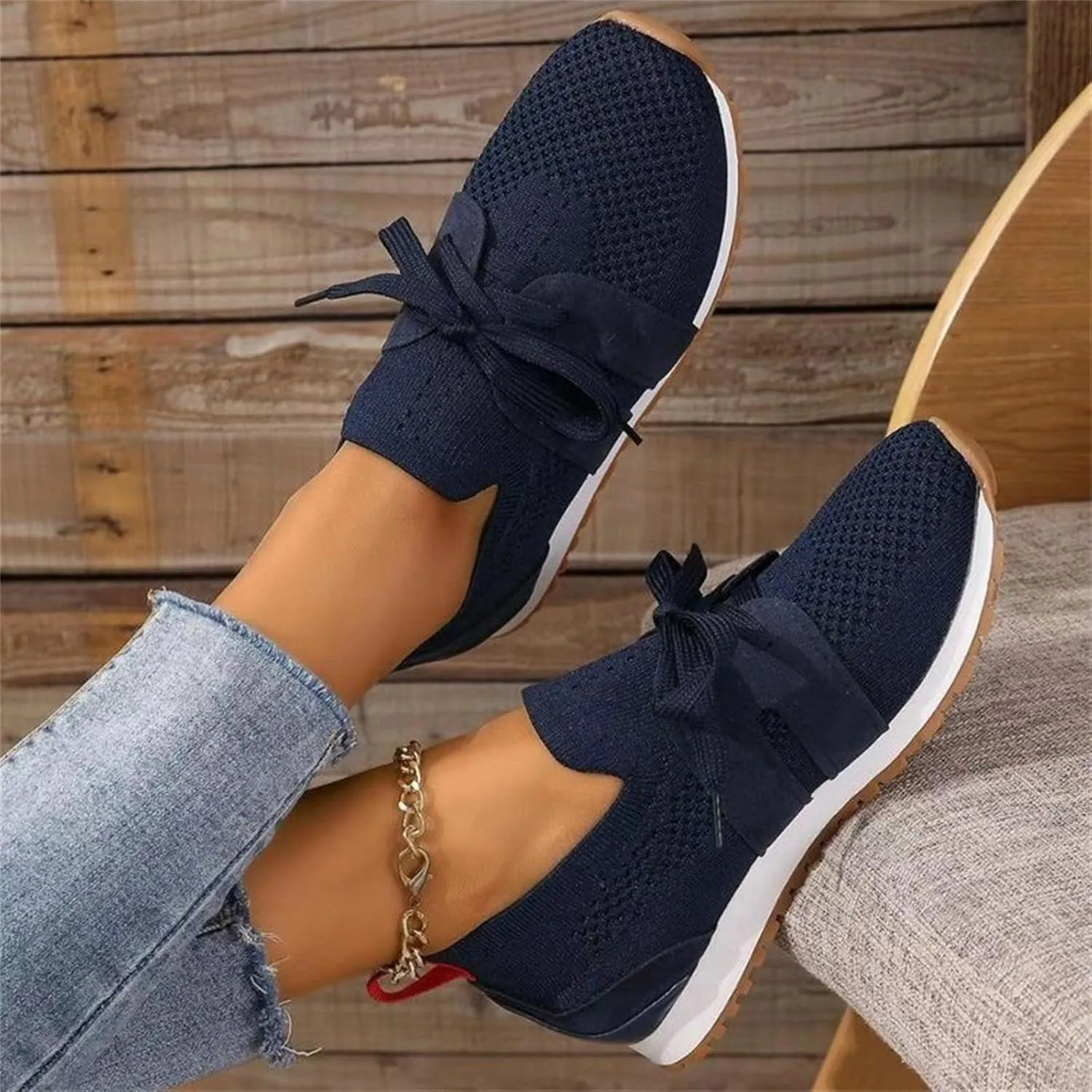 Lausiuoe Slip On Sneakers Women Arch Support Walking Tennis Shoes Memory Foam Casual Sneakers Gym Comfortable Running Shoes