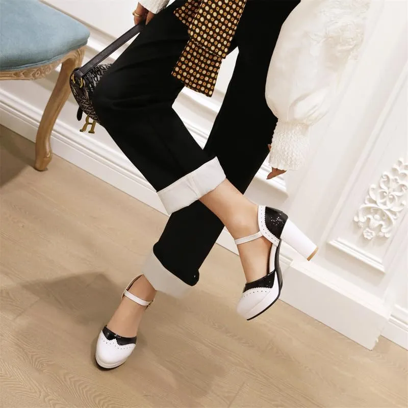 Mary Jane Heels for Women Bow Lolita Platform High Heels Kawaii Shoes Dress Round Toe Pumps